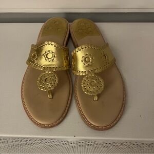 Jack Rogers Metallic Gold Leather Sandals